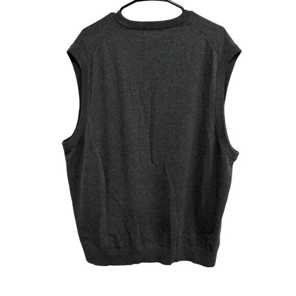 Cremieux Charcoal Gray Pima Cotton V Neck Sleeveless Sweater Vest Sz XXL - Picture 2 of 8